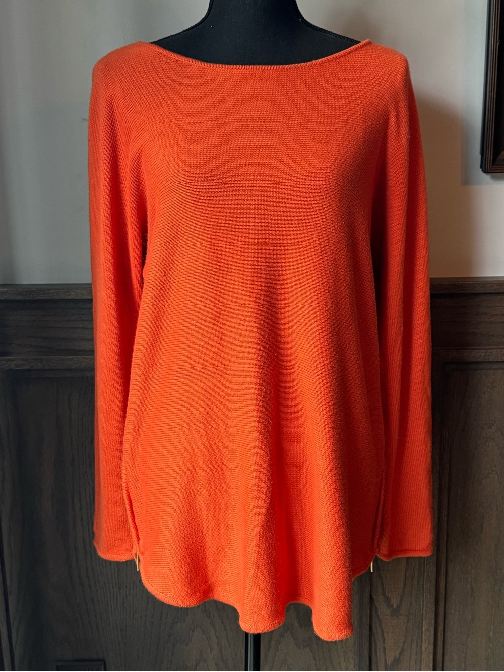 Michael Kors Women's Bright Orange Boatneck Pullover medium - Picture 1 of 10